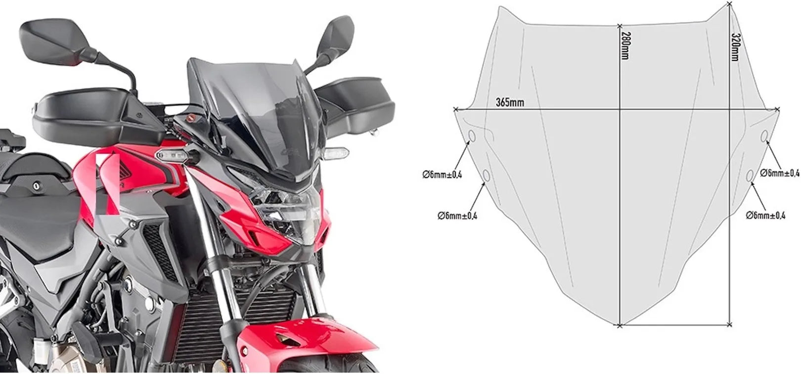 Smoked Wind-Scree - Givi Compatible With Cfmoto 650 Nk (2021-2024)