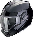 Flip-Up Motorcycle Helmet Scorpion Exo Exo-Tech Evo Polycarbonate Black Solid Size Xl