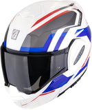 Flip-Up Motorcycle Helmet Scorpion Exo Exo-Tech Evo Polycarbonate White Red Blue Furio Size L