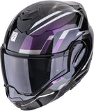 Flip-Up Motorcycle Helmet Scorpion Exo Exo-Tech Evo Polycarbonate Chameleon Black Furio Size Xxl
