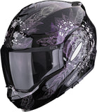 Flip-Up Motorcycle Helmet Scorpion Exo Exo-Tech Evo Polycarbonate Chameleon Black Dream Size S