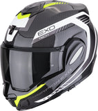 Flip-Up Motorcycle Helmet Scorpion Exo Exo-Tech Evo Carbon Carbon Fiber Black Neon Yellow Cosy Size M