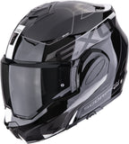 Flip-Up Motorcycle Helmet Scorpion Exo Exo-Tech Evo Polycarbonate Black White Traveller Size L
