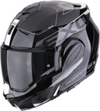 Flip-Up Motorcycle Helmet Scorpion Exo Exo-Tech Evo Polycarbonate Black White Traveller Size Xl