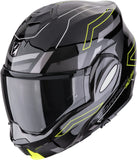 Flip-Up Motorcycle Helmet Scorpion Exo Exo-Tech Evo Polycarbonate Black Neon Yellow Conquer Size Xl