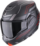 Flip-Up Motorcycle Helmet Scorpion Exo Exo-Tech Evo Polycarbonate Matt Black Red Conquer Size Xs