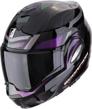 Flip-Up Motorcycle Helmet Scorpion Exo Exo-Tech Evo Polycarbonate Chameleon Black Conquer Size Xl