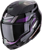 Flip-Up Motorcycle Helmet Scorpion Exo Exo-Tech Evo Polycarbonate Chameleon Black Conquer Size M