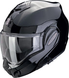 Flip-Up Motorcycle Helmet Scorpion Exo Exo-Tech Evo Pro Ultra Tct Metallic Black Solid Size Xxl