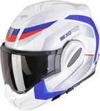 Flip-Up Motorcycle Helmet Scorpion Exo Exo-Tech Evo Pro Ultra Tct White Blue Red Acuti Size L