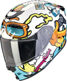 Full-Face Motorcycle Helmet Scorpion Exo Exo-Jnr Air Polycarbonate White Blue Fun Size M