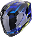 Full-Face Motorcycle Helmet Scorpion Exo Exo-391 Polycarbonate Black Blue Aaxo Size S