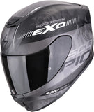 Full-Face Motorcycle Helmet Scorpion Exo Exo-391 Polycarbonate Matt Black Silver Ava Size S