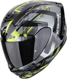 Full-Face Motorcycle Helmet Scorpion Exo Exo-391 Polycarbonate Black Neon Yellow Clutter Size Xl