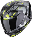 Full-Face Motorcycle Helmet Scorpion Exo Exo-391 Polycarbonate Black Neon Yellow Clutter Size Xl