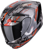 Full-Face Motorcycle Helmet Scorpion Exo Exo-391 Polycarbonate Black Red Clutter Size Xs