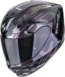 Full-Face Motorcycle Helmet Scorpion Exo Exo-391 Polycarbonate Chameleon Black Clutter Size L