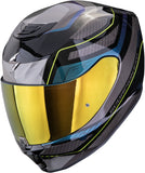 Full-Face Motorcycle Helmet Scorpion Exo Exo-391 Polycarbonate Black Blue Leo Size Xxl