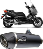 Complete Exhaust System Without Catalytic Converter And Without Sound Certification Nero Stainless Steel Carbon Fiber End Cap - Leovince Compatible With Yamaha X-Max 125 (2018-2020)