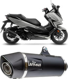 Exhaust Tip Without Sound Certification Nero Stainless Steel Carbon Fiber End Cap - Leovince Compatible With Honda Forza 350 (2021-2024)