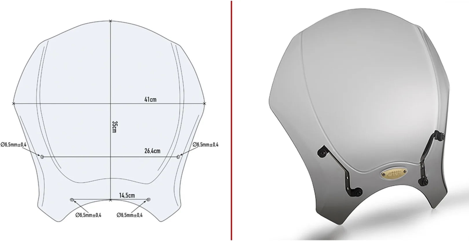 Universal Smoked Wind-Screen - Givi Compatible With Benelli Leoncino 500 - Trail (2017-2024)