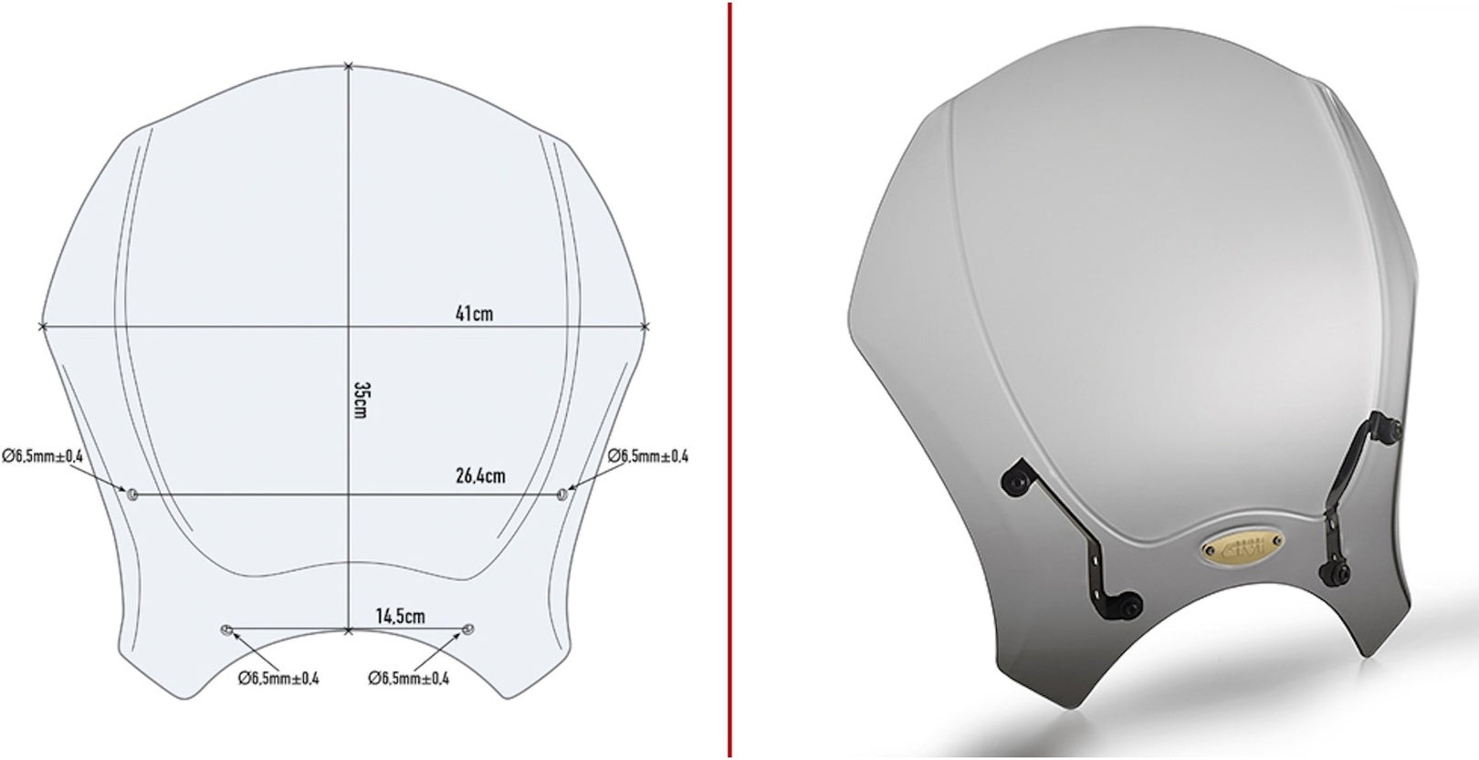 Universal Smoked Wind-Screen - Givi Compatible With Moto Guzzi V7 850 Stone - Special (2021-2024)