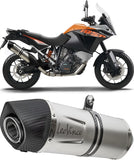 Exhaust Tip Without Sound Certification Lv One Evo Stainless Steel Carbon Fiber End Cap - Leovince Compatible With Ktm 1190 Adventure - R (2013-2016)