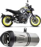 Complete Exhaust System Without Catalytic Converter And Without Sound Certification Lv One Evo Steel Full Black Carbon Fiber End Cap - Leovince Compatible With Yamaha Xp 560 T-Max (2020-2024)