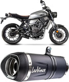 Complete Exhaust System Without Catalytic Converter And Without Sound Certification Lv One Evo Steel Black Carbon Fiber End Cap - Leovince Compatible With Yamaha Xsr 700 (2016-2020)