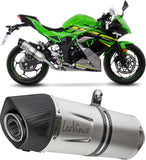 Exhaust Tip Without Sound Certification Lv One Evo Stainless Steel Carbon Fiber End Cap - Leovince Compatible With Kawasaki Z 125 (2019-2024)