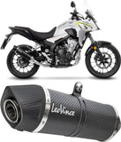 Exhaust Tip Without Sound Certification Lv One Evo Carbon Fiber Carbon Fiber End Cap - Leovince Compatible With Honda Cb 500 Hornet (2024-2026)