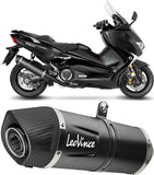 Complete Exhaust System Without Catalytic Converter And Without Sound Certification Lv One Evo Steel Full Black Carbon Fiber End Cap - Leovince Compatible With Yamaha Xp 530 T-Max Abs (2017-2019)