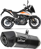Exhaust Tip Without Sound Certification Lv One Evo Steel Black Carbon Fiber End Cap - Leovince Compatible With Ktm 390 Adventure (2020-2024)