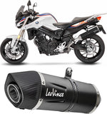 Exhaust Tip Without Sound Certification Lv One Evo Steel Black Carbon Fiber End Cap - Leovince Compatible With Bmw F 800 Gt (2017-2020)