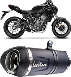 Complete Exhaust System Without Catalytic Converter And Without Sound Certification Lv One Evo Steel Black Carbon Fiber End Cap - Leovince Compatible With Yamaha Yzf-R7 700 (2021-2024)