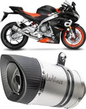 Complete Exhaust System Without Catalytic Converter And Without Sound Certification Lv Pro Stainless Steel Carbon Fiber End Cap - Leovince Compatible With Aprilia Tuono 660 (2021-2024)