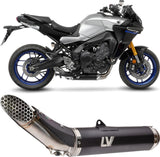 Complete Exhaust System Without Catalytic Converter And Without Sound Certification Lv Race Stainless Steel - Leovince Compatible With Yamaha Tracer 9 Gt (2021-2024)