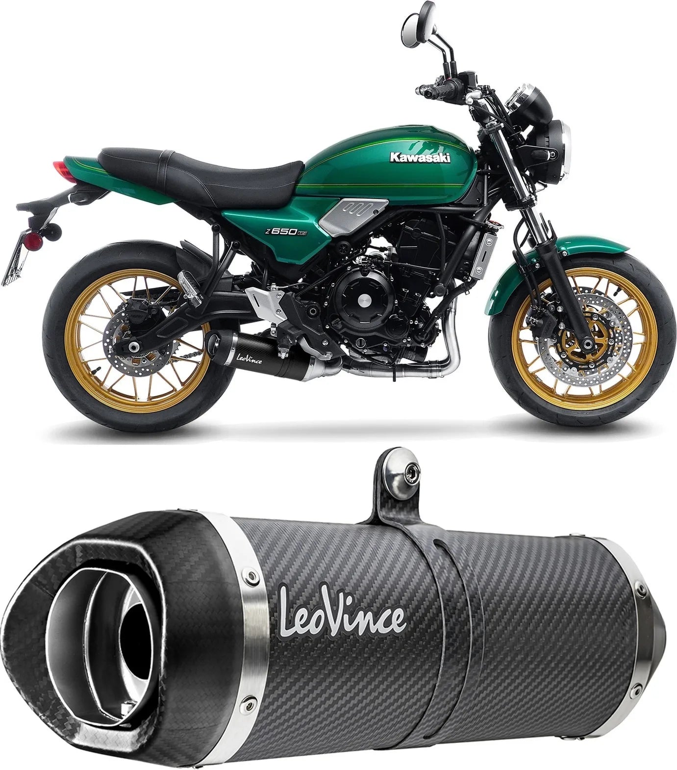 Complete Exhaust System Without Catalytic Converter And Without Sound Certification Lv One Evo Carbon Fiber Carbon Fiber End Cap - Leovince Compatible With Kawasaki Ninja 650 (2021-2026)