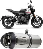 Complete Exhaust System Without Catalytic Converter And Without Sound Certification Lv One Evo Stainless Steel Carbon Fiber End Cap - Leovince Compatible With Triumph Tiger 660 Sport (2022-2024)