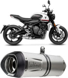 Complete Exhaust System Without Catalytic Converter And Without Sound Certification Lv One Evo Stainless Steel Carbon Fiber End Cap - Leovince Compatible With Triumph Tiger 660 Sport (2022-2024)