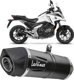 Exhaust Tip Without Sound Certification Lv One Evo Steel Black Carbon Fiber End Cap - Leovince Compatible With Honda Nc 750 X (2021-2024)