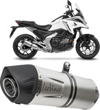 Exhaust Tip Without Sound Certification Lv One Evo Stainless Steel Carbon Fiber End Cap - Leovince Compatible With Honda Nc 750 X (2021-2024)