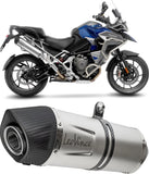 Exhaust Tip Without Sound Certification Lv One Evo Stainless Steel Carbon Fiber End Cap - Leovince Compatible With Triumph Tiger 1200 Gt Pro (2025-2026)