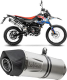 Exhaust Tip Without Sound Certification Lv One Evo Stainless Steel Carbon Fiber End Cap - Leovince Compatible With Aprilia Rx 125 (2021-2024)