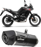 Exhaust Tip Without Sound Certification Lv One Evo Steel Black Carbon Fiber End Cap - Leovince Compatible With Honda Xl 750 Transalp Travel (2023-2024)