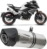 Exhaust Tip Without Sound Certification Lv One Evo Stainless Steel Carbon Fiber End Cap - Leovince Compatible With Cfmoto 800 Nk Sport (2023-2024)