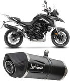Exhaust Tip Without Sound Certification Lv One Evo Steel Black Carbon Fiber End Cap - Leovince Compatible With Benelli Trk 702 - X (2023-2024)