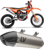 Exhaust Tip Without Sound Certification Lv-X Evo Stainless Steel Carbon Fiber End Cap - Leovince Compatible With Beta Rr 350 Racing 4T (2020-2025)