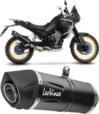 Exhaust Tip Without Sound Certification Lv One Evo Steel Black Carbon Fiber End Cap - Leovince Compatible With Kove Moto 800 X Pro - Adv (2024-2026)