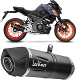 Complete Exhaust System Without Catalytic Converter And Without Sound Certification Lv One Evo Steel Black Carbon Fiber End Cap - Leovince Compatible With Yamaha Yzf-R 125 (2021-2024)
